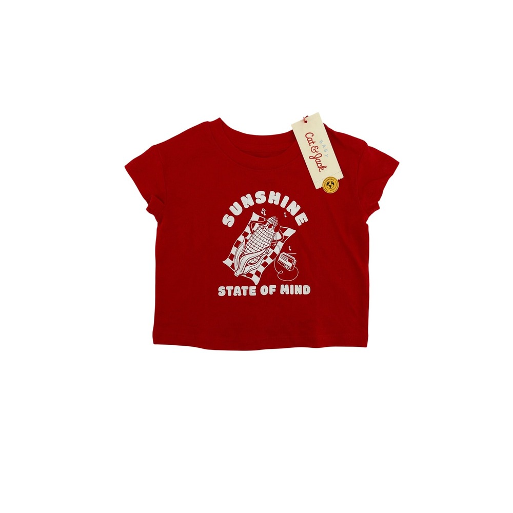 Cat & Jack Baby Red Sunshine State of Mind Corn Graphic T-Shirt 3-6M New 87358P